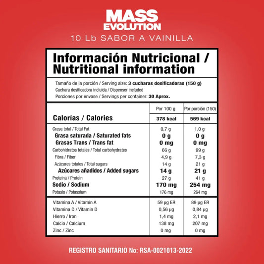 Mass evolution 10 lb
