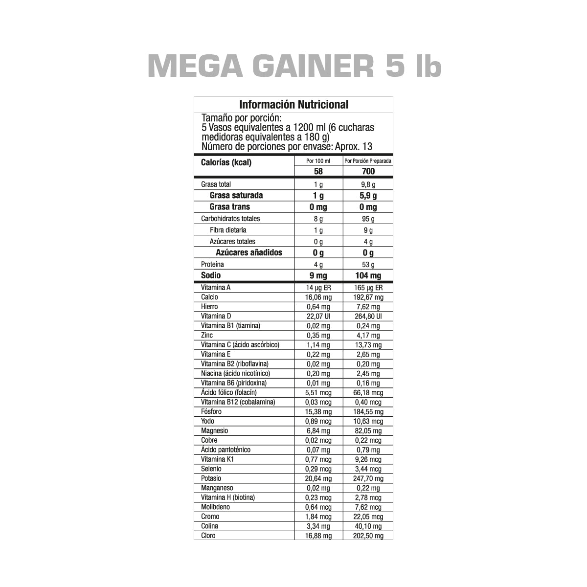 Mega gainer 5 lb