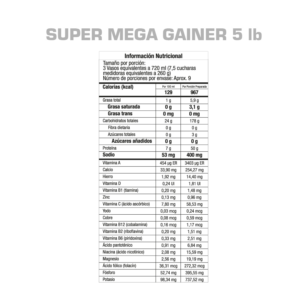 Super mega gainer 5 lb