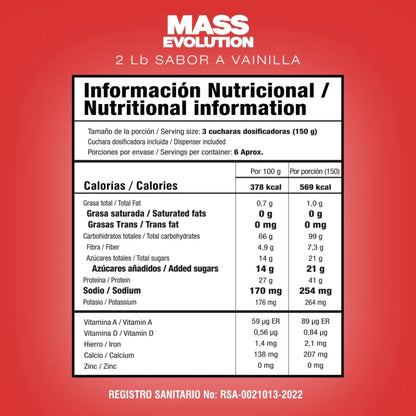 Mass evolution 2 lb